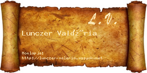 Lunczer Valéria névjegykártya